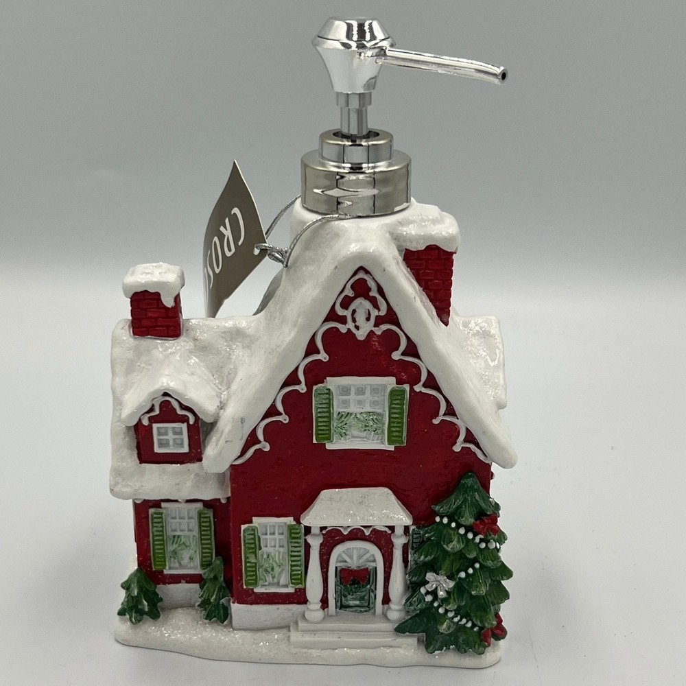 Croscill Soap Dispenser Red NWT Christmas Gingerbread House - Picture 2 of 7